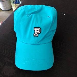 Never worn Pink turquoise logo hat